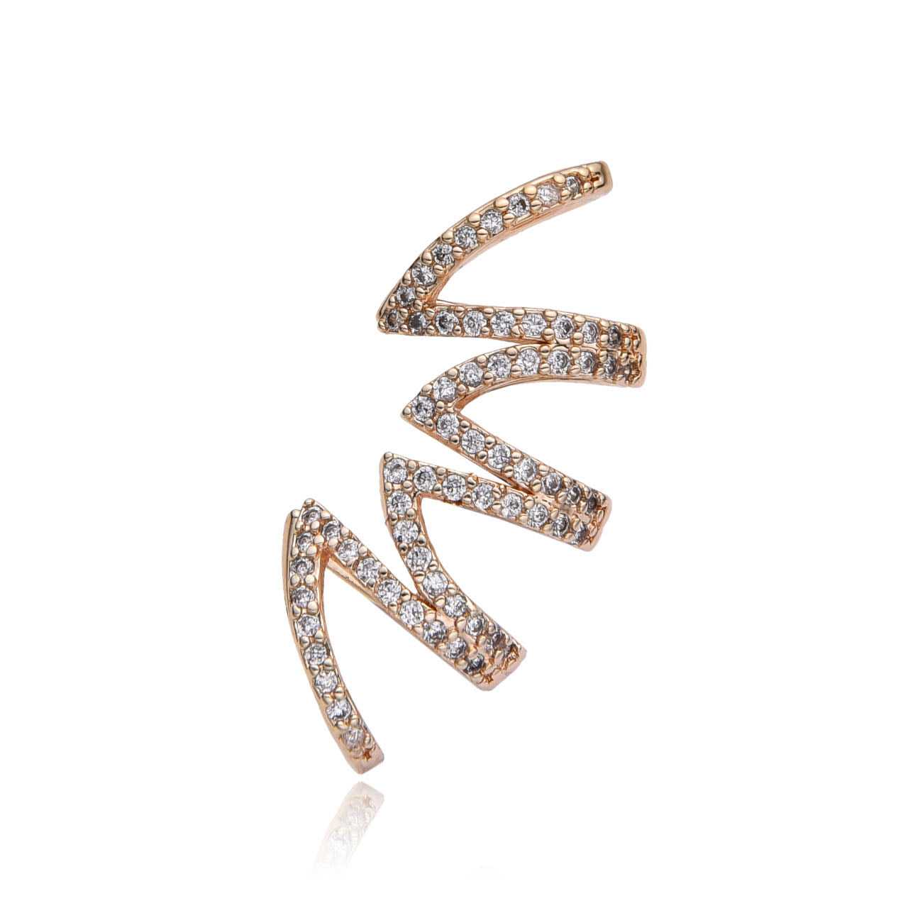 Aretes zigzag con cristales
