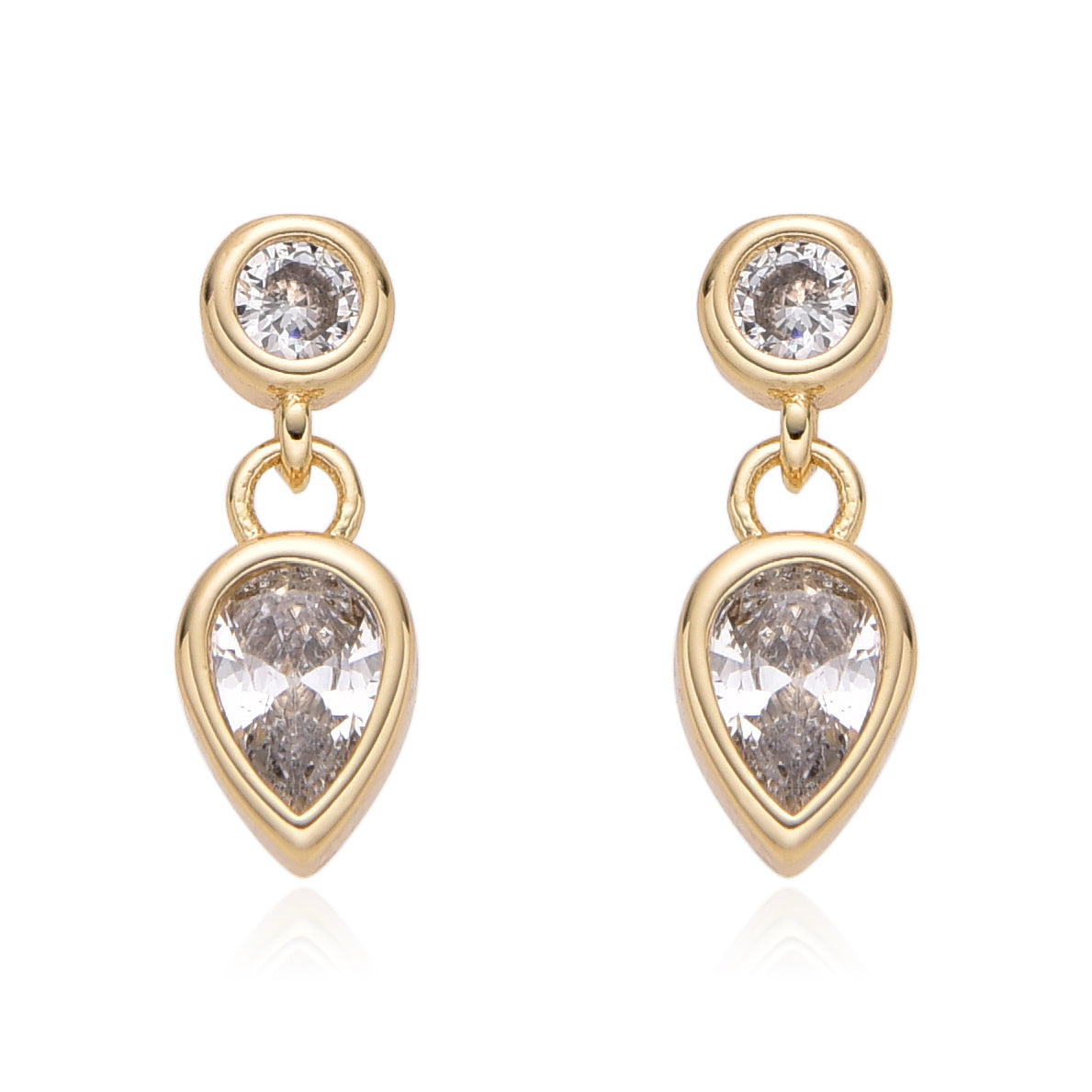 Aretes Gota con Zirconia Transparente