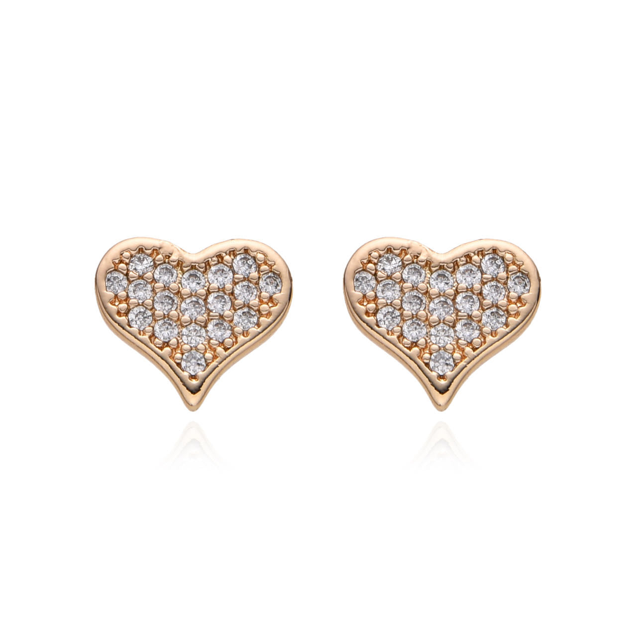 Corazón dorado con circones