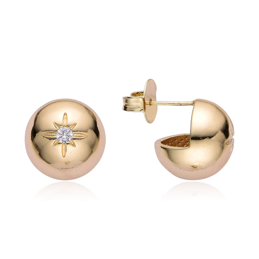Mini argollas doradas con zirconias