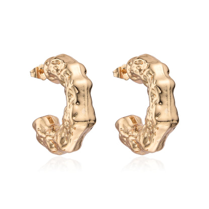 Aretes Argolla · Textura Orgánica Artesanal