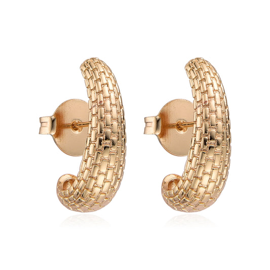 Argollas Doradas Trenza Luxe