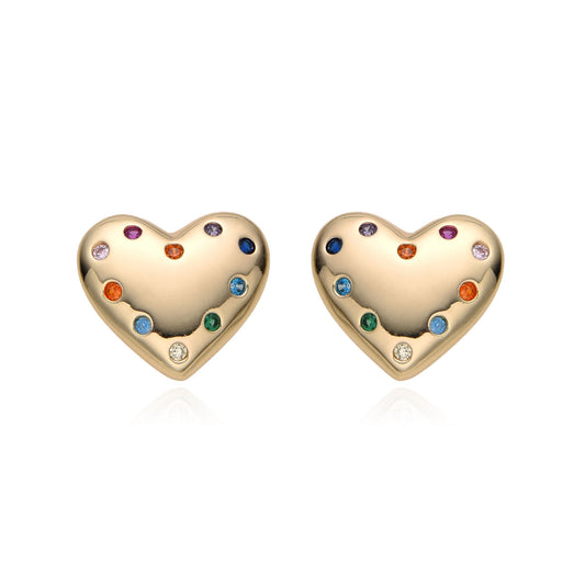 Aretes Latidos de Amor y Destellos de colores