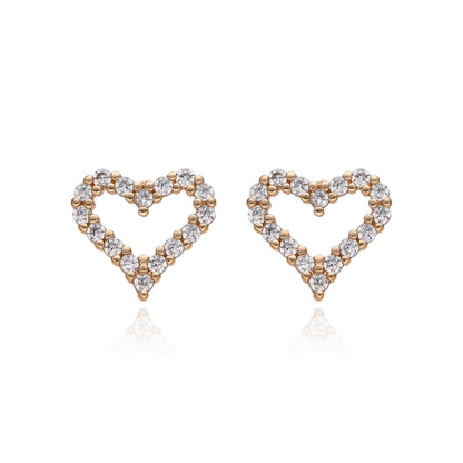 Aretes Corazón · Zirconias Flotantes