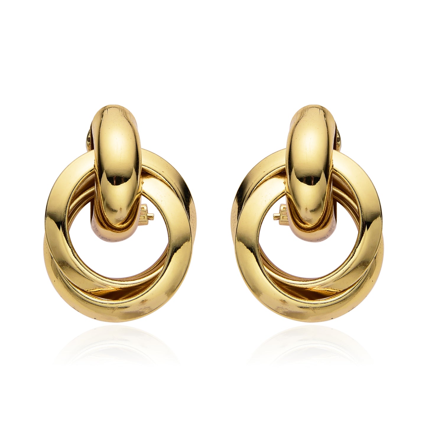 Aretes Dorados de Aros Entrelazados