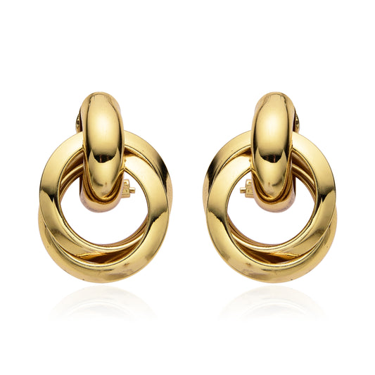 Aretes Dorados de Aros Entrelazados