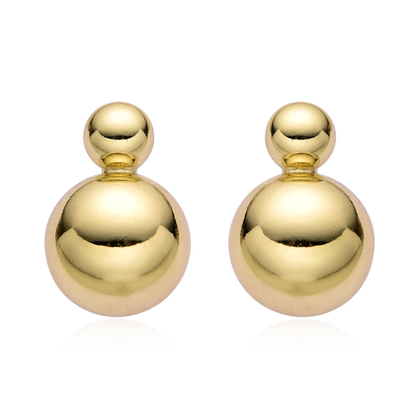 Aretes de Esferas Dobles Doradas