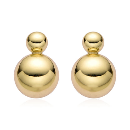 Aretes de Esferas Dobles Doradas