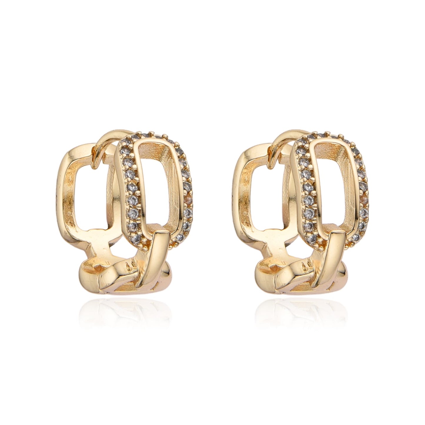 Aretes de Eslabones con Brillo
