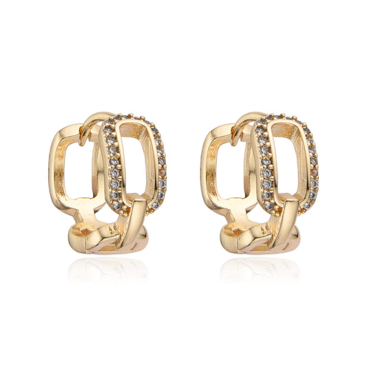 Aretes de Eslabones con Brillo