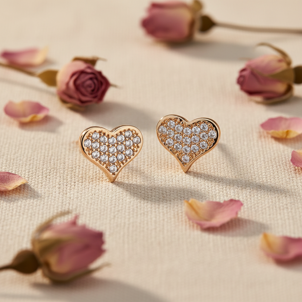 LEIPA-21 · Aretes Corazón Sólido Pavé · Ambiente
