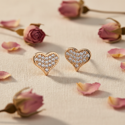 LEIPA-21 · Aretes Corazón Sólido Pavé · Ambiente