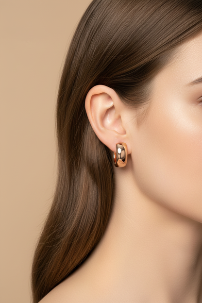 LEIPA-42 · Aretes Argolla Mini Brillo Sutil · Modelo