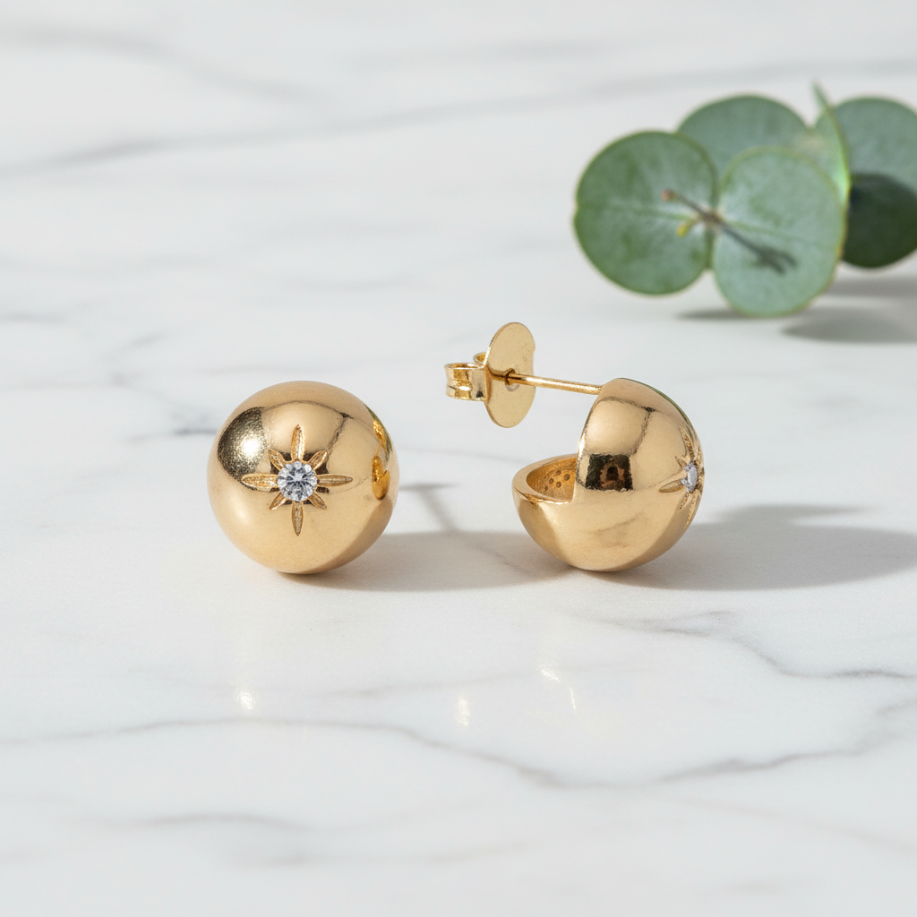 LEIPA-202 · Mini Argollas Zirconia Estrella · Ambiente