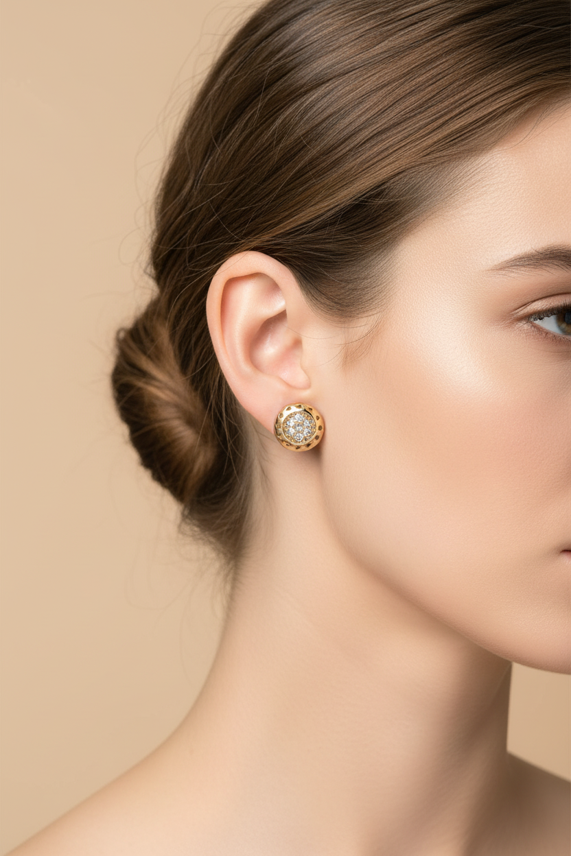 LEIPA-16 · Aretes Domo Cristales Brillantes · Modelo