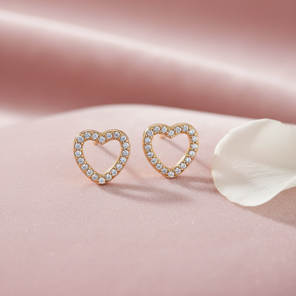 LEIPA-19 · Aretes Corazón Abierto Zirconias · Ambiente