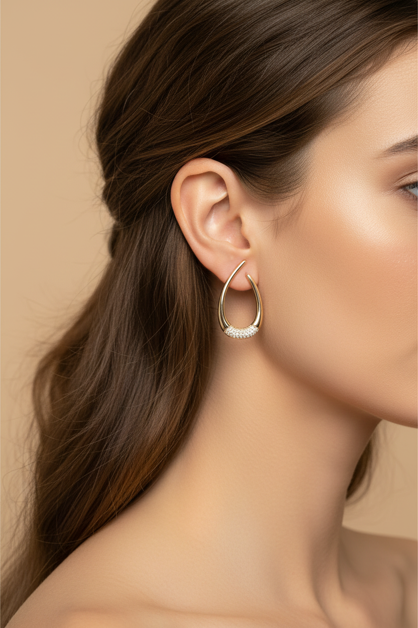 LEIPA-3 · Aretes Argolla Gota Microzirconias · Modelo
