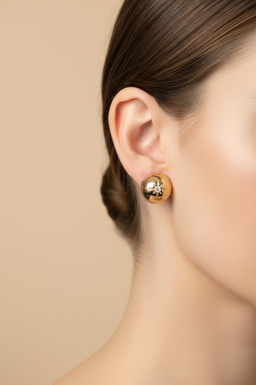LEIPA-202 · Mini Argollas Zirconia Estrella · Modelo