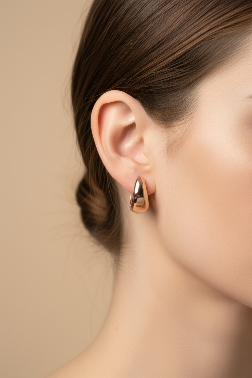 LEIPA-43 · Aretes Argolla Media Brillo Clásico · Modelo