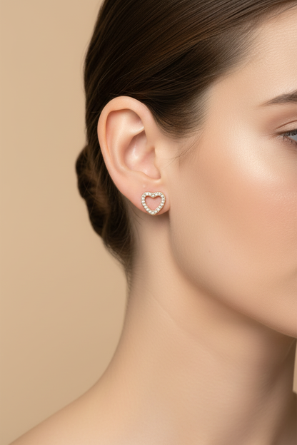 LEIPA-19 · Aretes Corazón Abierto Zirconias · Modelo