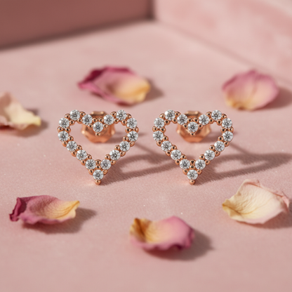 LEIPA-17 · Aretes Corazón Zirconias Flotantes · Ambiente